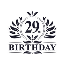 29th Birthday Logo, 29 Years Birthday Celebration.