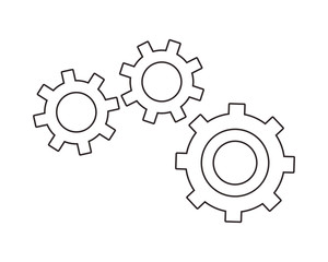 Poster - gears settings machine isolated icon