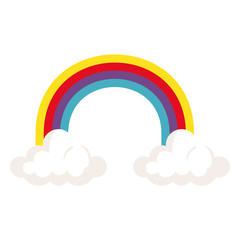 Poster - rainbow with clouds isolated icon vector illustration designicon