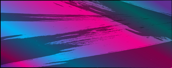 Grunge Bright purple, pink and blue neon multicolored illustration background panorama