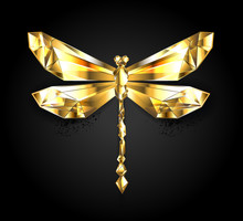 Gold Polygonal Dragonfly