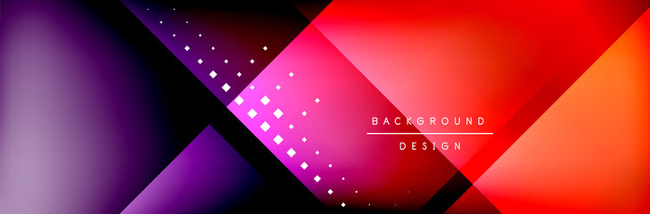 Abstract background - squares and lines composition created with lights and shadows. Technology or business digital template