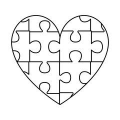 Wall Mural - heart with puzzle game pieces