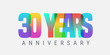 © kora_ra_123 - 30 years anniversary vector icon, logo. Multicolor design element with modern style sign