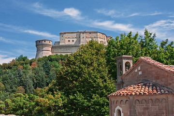 Wall Mural - San Leo, Rimini, Emilia-Romagna. Italy: view of the medieval fortress where the occultist Count Cagliostro died