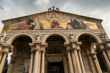 Wall Mural - Jerusalem, Israel January 30, 2020:The Church of All Nations, also known as the Church of the Agony, is a Roman Catholic church located on the Mount of Olives in Jerusalem