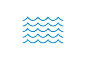 Wall Mural - Wave line icon. Water sign. Sea and ocean logo. Vector illustration. 