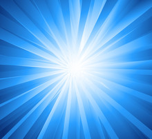 Sparkling Blue Rays In A Straight Line From The Center - Beautifully Distributed, Backgrounds, Abstract 
