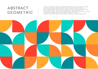 Wall Mural - abstract geometric circle cut shape flat design with space for your text