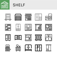 Poster - shelf simple icons set