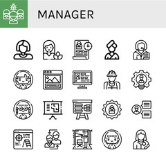 Canvas Print - manager icon set