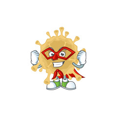 Sticker - A picture of coronavirus particle dressed as a Super hero cartoon character