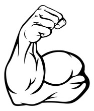 A Strong Arm Showing Its Biceps Muscle Illustration