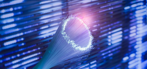 tunnel of fiber optics network cable