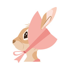 Poster - cute little female rabbit easter character