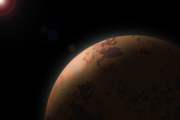 space planet on black background