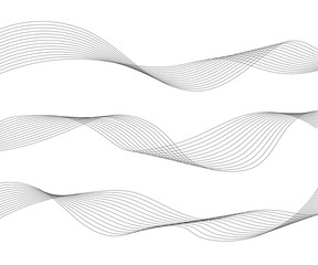 Wave lines isolated on white background. Curved wavy line. Vector illustration
