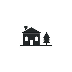 Aufkleber - house icon vector sign isolated for graphic and web design. Cottage house symbol template color editable on white background