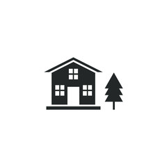 Leinwandbilder - house icon vector sign isolated for graphic and web design. Cottage house symbol template color editable on white background