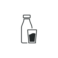 Aufkleber - milk icon vector sign isolated for graphic and web design. milk bottle symbol template color editable on white background