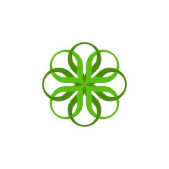 Sticker - Green flower logo design vector