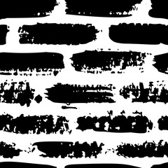Wall Mural - grunge brush stroke seamless pattern. abstract texture hand drawn with a ink. vector monochrome scan