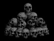 © papi8888 - Awesome, Pile Of Skull , On Black Background