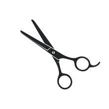 Scissors Graphic Icon. Shears For Hair Cutting Sign Isolated On White Background. Barber Symbol. Vector Illustration