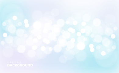 Blur vector abstract bokeh background. Gray background with white snowflakes winter and shiny stars smooth beautiful light texture. Wallpaper and banner design.