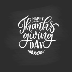 Wall Mural - Vector illustration. Happy Thanksgiving Day typography vector design for greeting cards and poster on a textural background design template celebration.Happy Thanksgiving inscription, lettering.