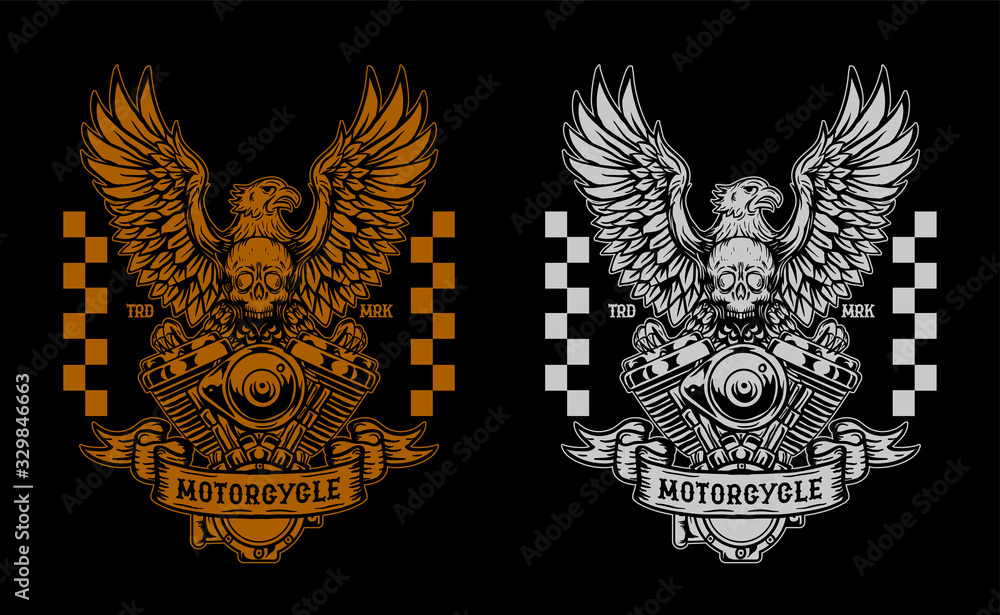 motorcycle custom vector illustration Stock Vector | Adobe Stock