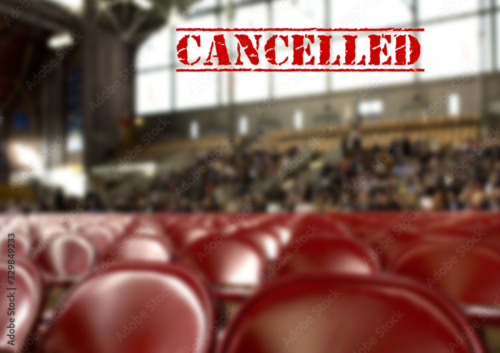 Sport event cancelled  due to coronavirus  - obrazy, fototapety, plakaty 
