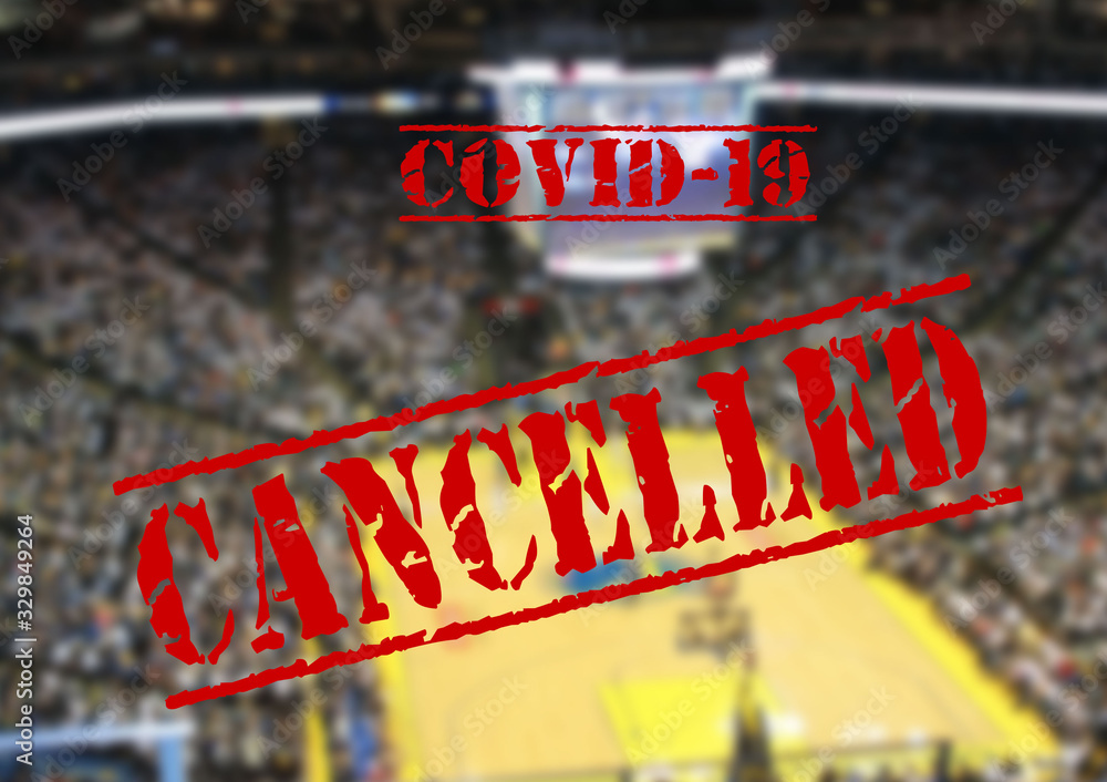 Sport event cancelled  due to coronavirus  - obrazy, fototapety, plakaty 