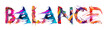BALANCE typography banner colorful illustration concept