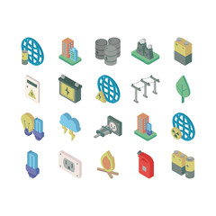 Wall Mural - bundle of energy set icons