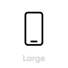 Wall Mural - Tech specs large phone icon. Editable line vector.