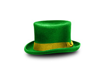 Green St. Patrick's Day Hat Isolated On White Background.