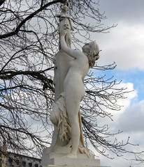 Wall Mural - Cassandra stone statue of a woman in Tuileries park in Paris.