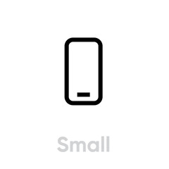 Wall Mural - Tech specs small phone icon. Editable line vector.