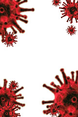 Wall Mural - Corona virus attack concept, many red virus attack isolated on white background