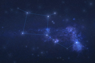 Wall Mural - pegasus constellation in outer space. pegas constellation stars with constellation lines.. elements 