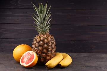 Sticker - Pineapple and exotic fruits with juice