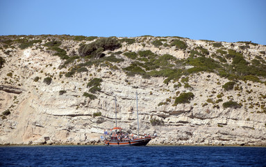 Sticker - Schiff bei Kalymnos