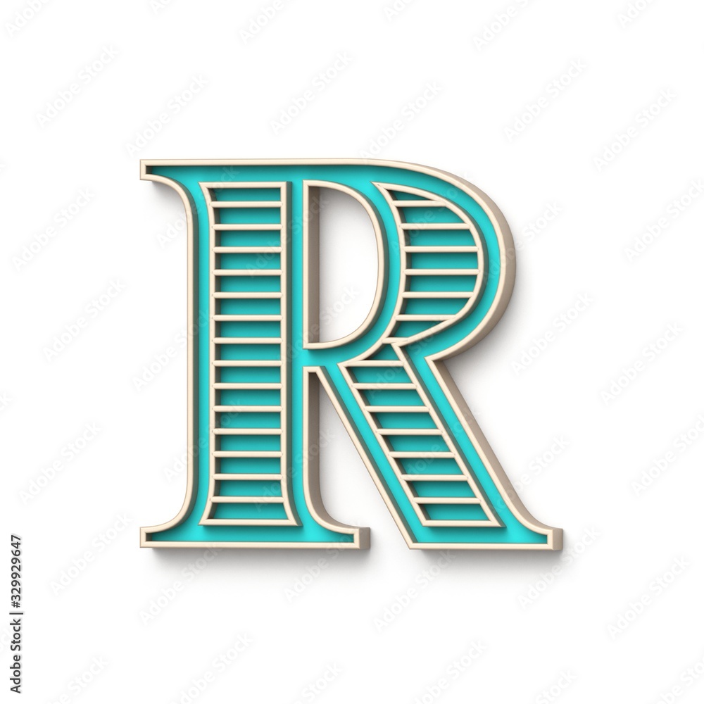 Classic old fashioned font Letter R 3D Stock Illustration | Adobe Stock