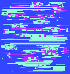 Aufkleber - Computer screen with glitched pixels and noise. Abstract background in pastel color tones.