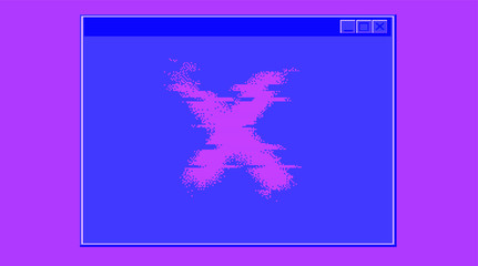 Aufkleber - Computer screen with Command-line interface or console terminal. Retrofuturistic vaporwave style illustration in punchy pastel colors.
