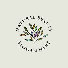 Canvas Print - natural beauty tree vector logo template