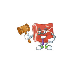 Sticker - Beef wise judge cartoon character design with cute glasses