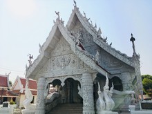 Exterior Hall Of Nan City Pillar Shrine Or Ming Mueang Temple At Nan Province, Northern Of Thailand