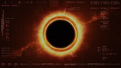 Leinwandbilder - Futuristic head up display simulation of a Black Hole a region of space-time exhibiting such strong gravitational effects that nothing can escape